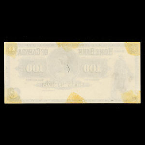 Canada, Home Bank of Canada, 100 dollars : 2 mars 1914