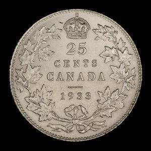 Canada, Georges V, 25 cents : 1933