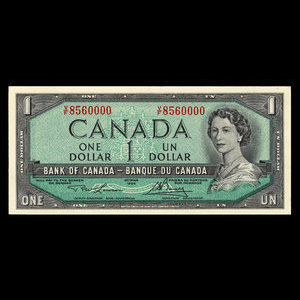 Canada, Banque du Canada, 1 dollar : 1954