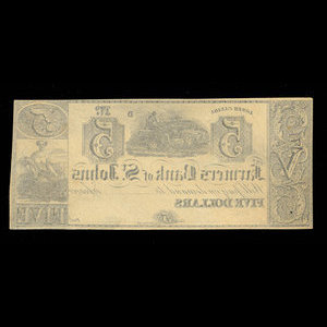 Canada, Farmers Bank of St. Johns, 5 dollars : 1838