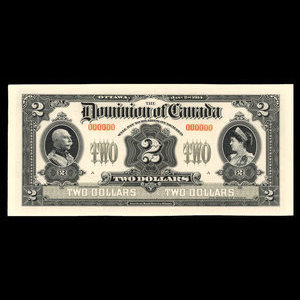 Canada, Dominion du Canada, 2 dollars : 2 janvier 1914