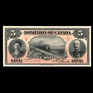 Canada, Dominion du Canada, 5 dollars : 2 juillet 1906