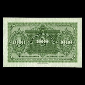 Canada, Dominion du Canada, 1,000 dollars : 2 janvier 1924
