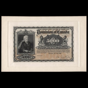 Canada, Dominion du Canada, 5,000 dollars : 2 janvier 1901