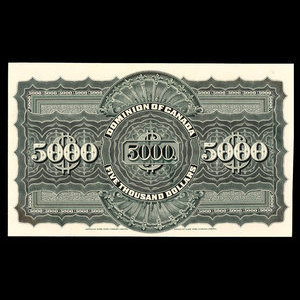 Canada, Dominion du Canada, 5,000 dollars : 2 janvier 1901