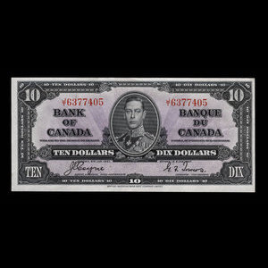 Canada, Banque du Canada, 10 dollars : 2 janvier 1937