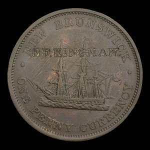 Canada, Province du Nouveau-Brunswick, 1 penny : 1854