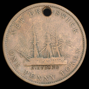 Canada, Province du Nouveau-Brunswick, 1 penny : 1843