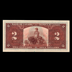 Canada, Banque du Canada, 2 dollars : 2 janvier 1937
