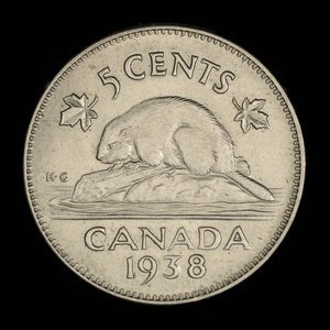 Canada, Georges VI, 5 cents : 1938