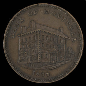 Canada, Banque de Montréal, 1/2 penny : 1839