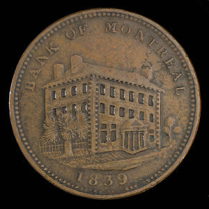 Canada, Banque de Montréal, 1 penny : 1839