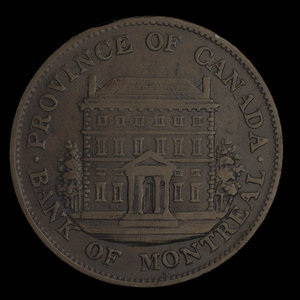 Canada, Banque de Montréal, 1/2 penny : 1844