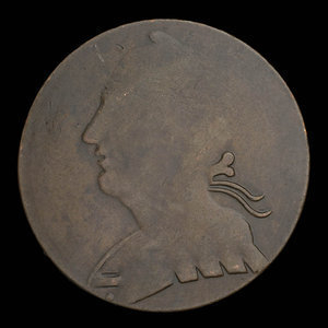 Canada, inconnu, 1/2 penny : 1838