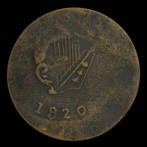 Canada, inconnu, 1/2 penny : 1820