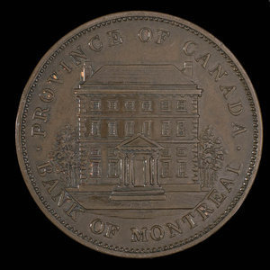 Canada, Banque de Montréal, 1/2 penny : 1838