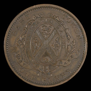 Canada, Banque de Montréal, 1/2 penny : 1838