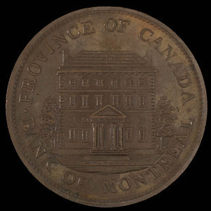 Canada, Banque de Montréal, 1/2 penny : 1844