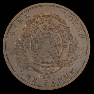 Canada, Banque de Montréal, 1 penny : 1842