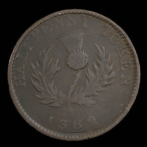 Canada, Province de la Nouvelle-Écosse, 1/2 penny : 1382