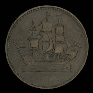 Canada, inconnu, 1/2 penny : 1835