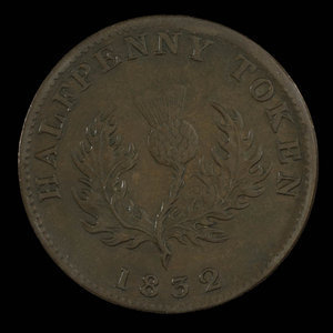 Canada, Province de la Nouvelle-Écosse, 1/2 penny : 1832