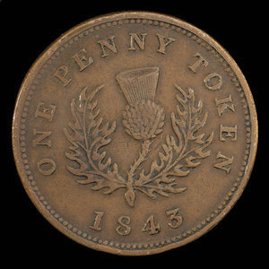 Canada, Province de la Nouvelle-Écosse, 1 penny : 1843