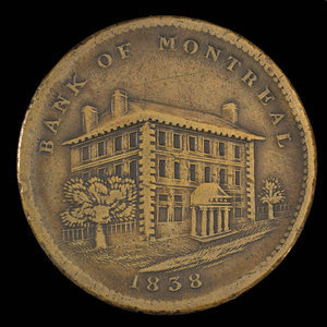 Canada, Banque de Montréal, 1 penny : 1838