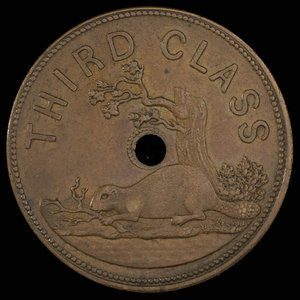 Canada, Montreal & Lachine Railroad Company, 1 tarif de troisième classe : 1850