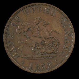 Canada, Bank of Upper Canada (York), 1/2 penny : 1852