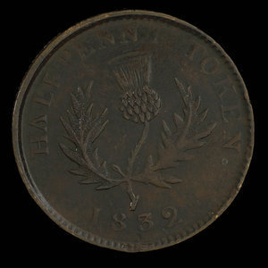 Canada, Province de la Nouvelle-Écosse, 1/2 penny : 1832