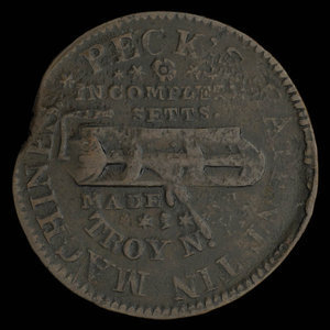 Canada, inconnu, 1/2 penny : 1838