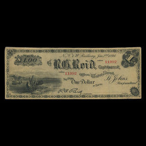 Canada, R.G. Reid, 1 dollar : 2 janvier 1894