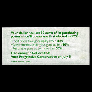 Canada, Parti Progressiste-Conservateur du Canada, 61 cents : 1974