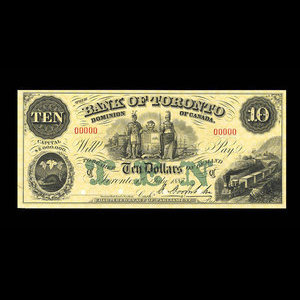 Canada, Bank of Toronto (The), 10 dollars : 1 juillet 1887