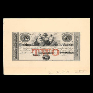 Canada, Province du Canada, 2 dollars : 1859