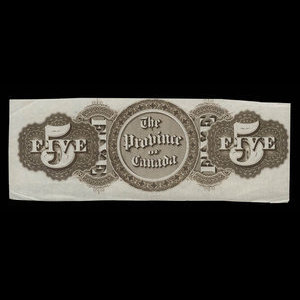 Canada, Province du Canada, 5 dollars : 1866
