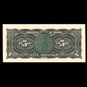 Canada, Dominion du Canada, 5 dollars : 1906