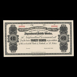 Canada, Terre-Neuve - Département des travaux publics, 40 cents : 1909