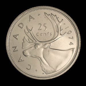 Canada, Élisabeth II, 25 cents : 1974