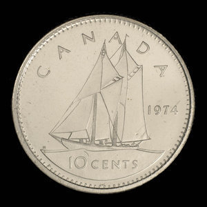 Canada, Élisabeth II, 10 cents : 1974