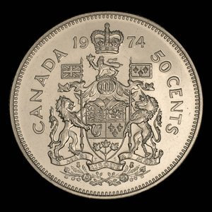 Canada, Élisabeth II, 50 cents : 1974