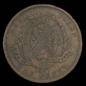 Canada, Banque de Montréal, 1 penny : 1837