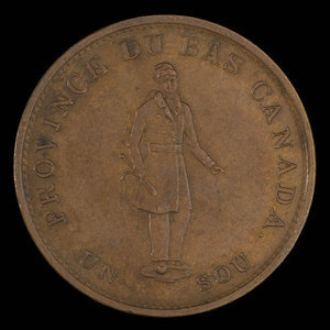 Canada, Banque de Québec, 1/2 penny : 1837