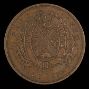 Canada, Banque de Québec, 1/2 penny : 1837