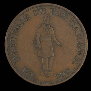 Canada, Banque de Montréal, 1/2 penny : 1837