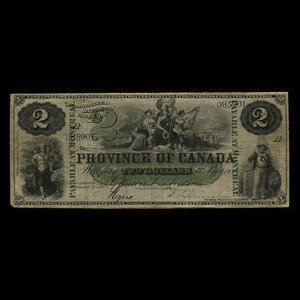 Canada, Province du Canada, 2 dollars : 1 octobre 1866