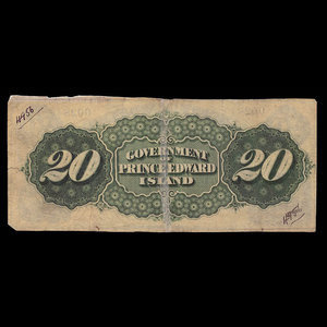 Canada, Prince Edward Island, 20 dollars : 2 janvier 1872