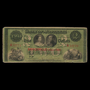 Canada, Banque de Montréal, 2 dollars : 3 janvier 1859