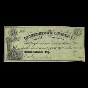 Canada, Hunterstown Lumber Co., 50 cents : 1879